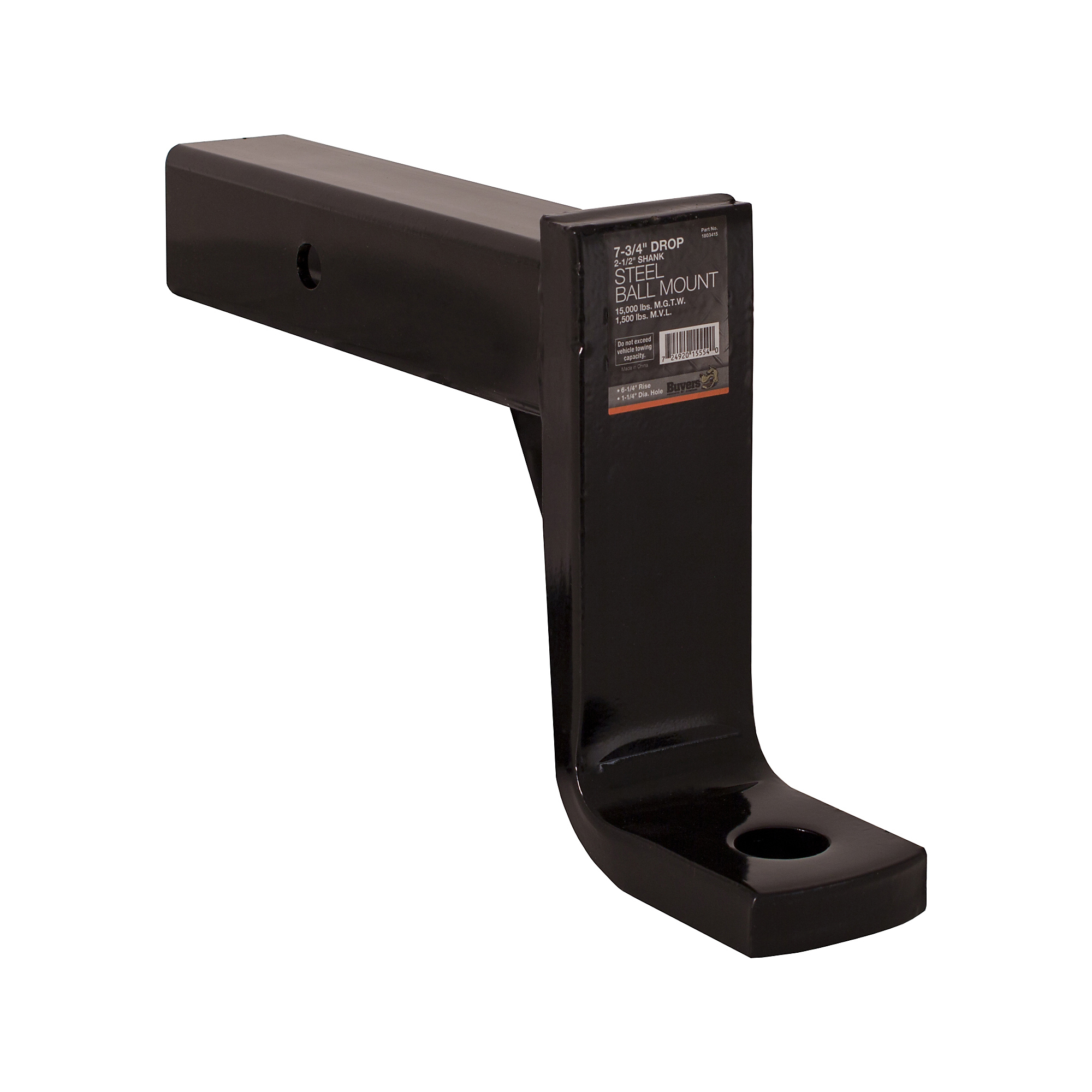 Buyers Products, 2-1/2in. Ball Mount With 7-3/4in. Drop, Model# 1803415